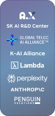 A.X, SK AI R&D Center, global telco al alliance tm, k-ai alliance, lambda, perplexity, anthrop/c, penguin solutons