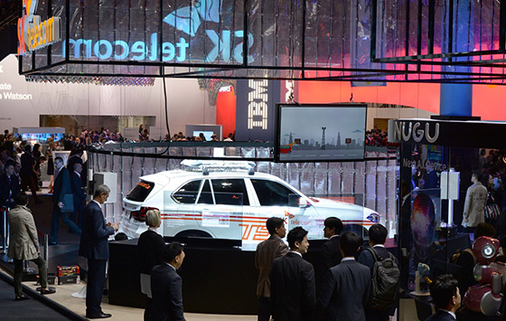 Image of SK Telecom’s exhibition hall at the MWC 2017