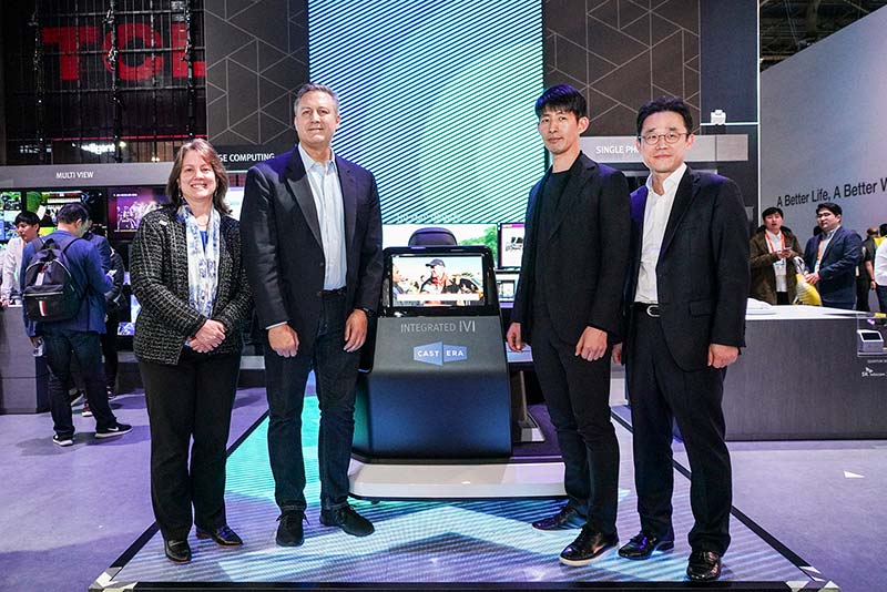 Photo: (From left) Lucy Rutishauser, CFO of Sinclair, Kevin Gage, COO of Cast.era, Lee Jong-min, VP and Head of Tech Innovation Group of SK Telecom and Kim Jin-joong, VP and Head of Value Growth Group of SK Telecom.