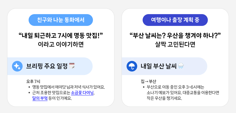 브리핑 사전 체험 예시